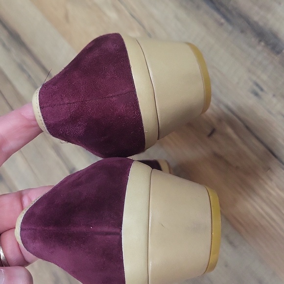 XAVIER DANUAD Made In France Burgundy Purple Suede Leather Leather Sole Loafer - Picture 12 of 16